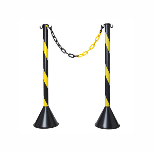 COD 437 – PEDESTAL PLÁSTICO ZEBRADO NEGRO / AMARILLO