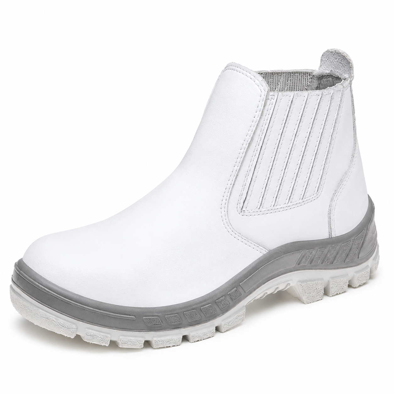 70B19-GI-A BOTIN ELAST. BLANCO PUNTA ACERO MICROFIBRA